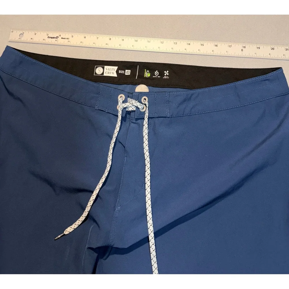 Salty Crew Mens Board Shorts Blue Cargo Quick Dry Stretch Size 40‎